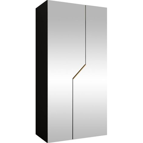Armoire Hartford 600, Noir, 202x100x52cm, Portes d'armoire: Avec des charnières, Nombre d'étagères: 0 (1/5)