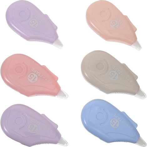 Lot de 6 rubans correcteurs pour fournitures de bureau et scolaires (couleur aléatoire)-7x5x3cm-Colorful (1/4)