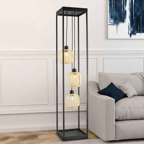 HOME DELUXE Stehlampe ZITA - Schwarz Stehlampe, Industrial Stehlampe, schwarze Lampe (1/2)