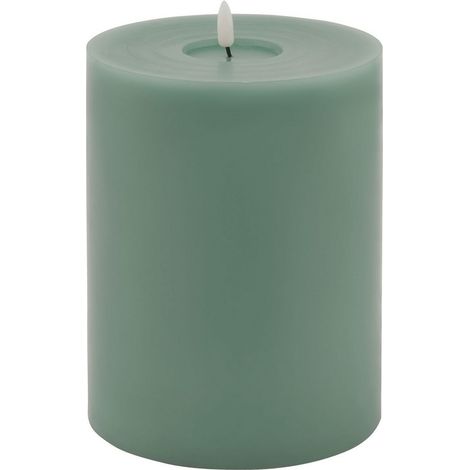 Luxe Collection Melt Effect LED Candle - Wax - L15 x W15 x H20 cm - Sage