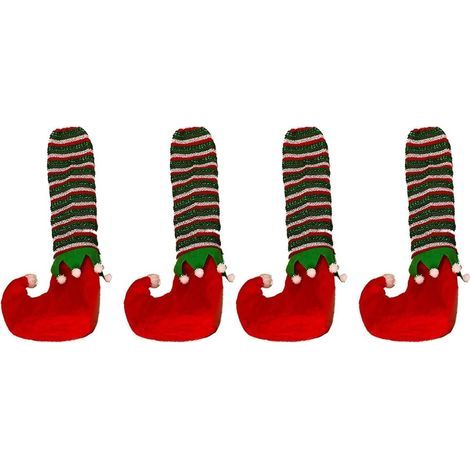 Christmas table leg caps, table leg caps, chair leg caps, table and chair protectors, pack of 4, red. (1/5)