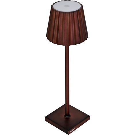 King Home Aluminium-Tischleuchte K-light, warmweißes, blendfreies, verstellbares Licht, Rust 10x10x38h cm (1/5)