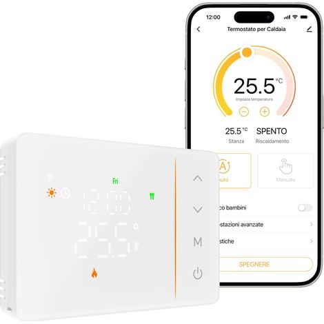 Thermostat WiFi 6 à batterie pour chaudière à gaz, double bande 2,4/5 GHz, programmable, contact sec, boîte 502-503, compatible avec (1/5)