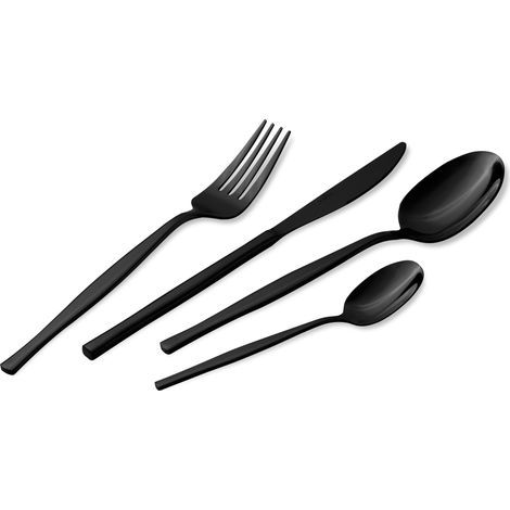 Cubiertos Berlinger Haus BH-3066, 24 piezas, negro brillante. (1/4)
