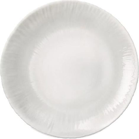 Service de 24 assiettes plates - JUANIO - Verre opale - Ø21 cm - motif noix de coco - blanc, micro-ondes/lave-vaisselle (1/4)