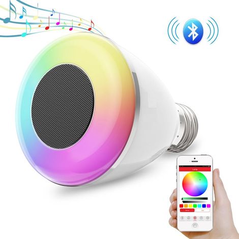 Ampoule Led Bluetooth - Haut-Parleur Intégré - 6 W - RGB Dimmable - Synchronisation Musique - Pour Éclairage Domestique - 1 Pièce (1/4)