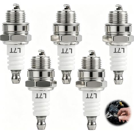 5 Pièces Bougie Allumage L7T, Remplacement BPMR7A et BM6A, Bougie Débroussailleuse 2 Temps, pour Tondeuse 260, 360, 430, 328, et Tronçonneuse 2500, 3800, 4500, 5200, 5800 (1/5)