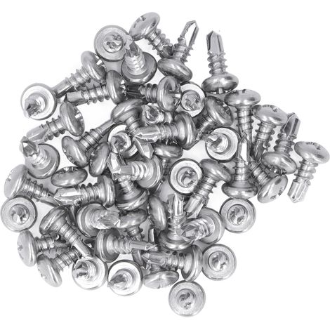 Lot de 200 vis autoperceuses inox tête ronde M4,8x13, quincaillerie de fixation (1/5)