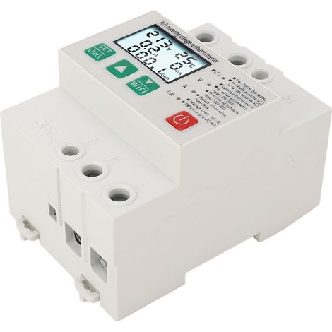 Disjoncteur intelligent WiFi, protection contre les surtensions, les sous-tensions et les courants de fuite, avec statistiques de consommation, 230 V CA, 50/60 Hz, 1 A à 63 A (1/5)