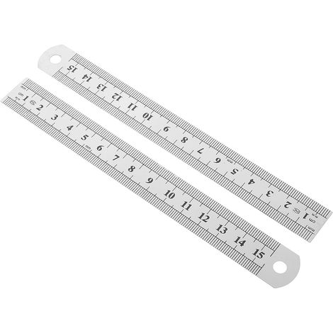 Lot de 2 Règles en Acier Inoxydable 15cm Précises et Portables pour Mesure Métrique, pour Modélisme et Usage Scolaire (1/5)
