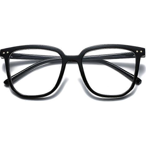 Lunettes surdimensionnées anti-lumière bleue pour femmes, monture carrée, style ordinateur, réduisent la fatigue oculaire, noires (1/5)