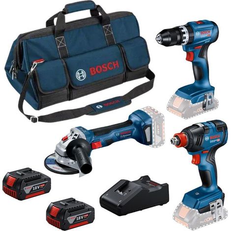 Bosch – Perceuse à percussion 18V – 615990N31 – 2 outils électroportatifs – Moteur sans charbon – Couple 45Nm – Sac de transport inclus