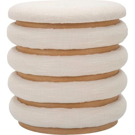 Pouf decorativo Damasco beige Boho Chic (1/5)