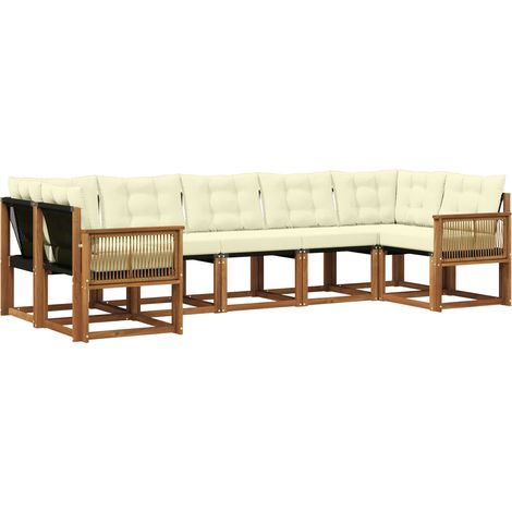 Outdoor Sofa Set 7 pcs Natural and Cream vidaXL (1/5)