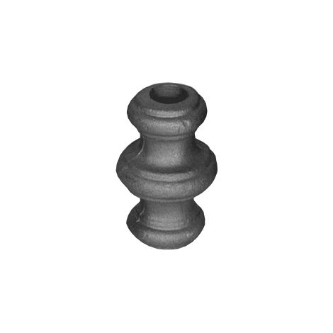 Borchia decorativa per barre tonde Ø14mm - Altezza 67mm larghezza 40mm - Ferro battuto zincato a freddo - Da saldare