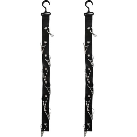 Porte-chapeaux - Noir - Ensemble de deux pièces - Matière polyester - Système de rangement pour chapeaux - Organisateur de chapeaux - Étagère de rangement (1/5)