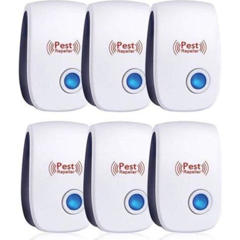Répulsif Ultrason Anti-Rongeurs Insectes, 6 pcs Ultrason Anti Moustique Ultrason Souris et Rats, Intérieur Répulsif Électronique Insectes pour Souris, Rats Fourmis Araignées Moustiques