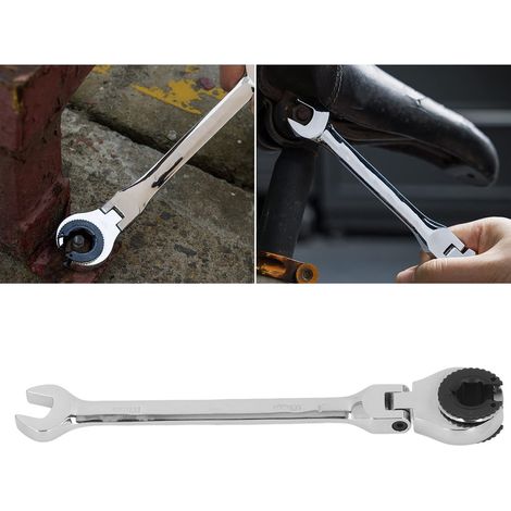 Clé à cliquet 10 mm/6'' pour conduites de carburant, de climatisation ou de frein, avec tête réglable à 72 dents pour le desserrage et l'installation rapides des écrous.