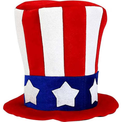 Star Hat Tree Topper - 22 X 18 X 5.5 Cm - Patriotic Red White Blue Decoration For Christmas Tree And 4th Of July - 1 Piece (1/5)