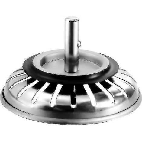 Bouchon de crépine d'évier 80 mm - Crépine à panier en acier inoxydable - Bouchon de rechange pour évier - Couvercle de filtre anti-cheveux pour cuisine ou salle de bain (1/2)
