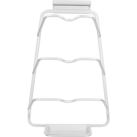 Organisateur de couvercles de casseroles, charge maximale de 30 kg, capacité de 3 couvercles, support en aluminium en forme de S avec bac récupérateur de gouttes pour la cuisine (1/5)