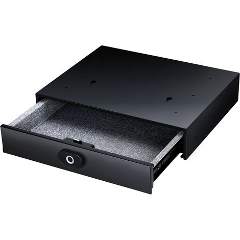 Schwarzer Tresor mit Fingerabdrucksensor, sicherer Tresor mit Bohrschutz, intelligenter Tresor, tragbarer Wandtresor (1/5)