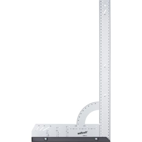 wolfcraft Squadra multiuso, 500 mm I 5206000 I Per misurare, tracciare, disegnare e tagliare in modo guidato (1/4)