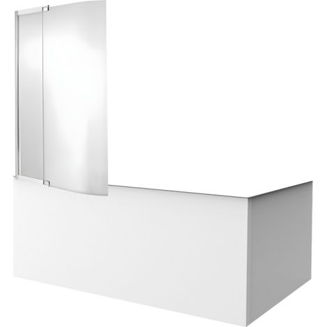 Delantal de baño compatible con todas las bañeras rectangulares, instalación en esquina, 180x90x60cm, Blanco + mampara de bañera Malice Jacob Delafon