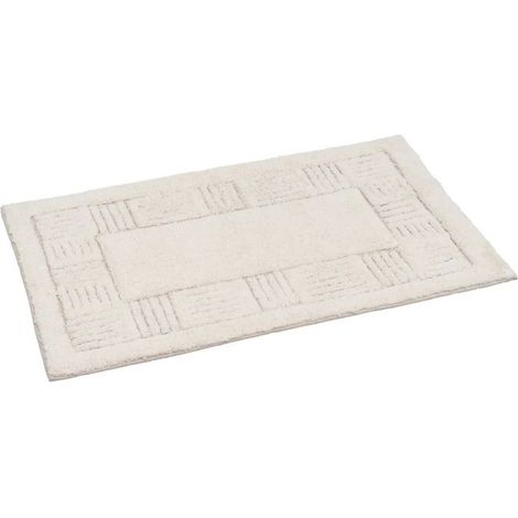 Tapis de bain - JUANIO - 70 x 45 cm - Coton - Beige - Très absorbant (1/4)