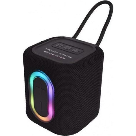 Mini enceinte portable RGB 2025, 5 W, Bluetooth 5.3, grille en tissu, basses puissantes, port TF Type-C, sans fil, noire (1/5)