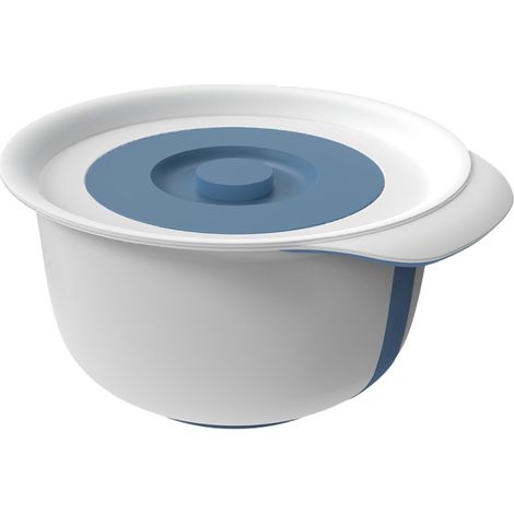 Rotho Rührschüssel Fresh mit Zusatzbehälter 4 l horizon blau 2-teilig mit Deckel (1/4)