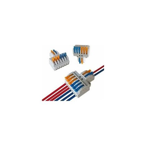 Lot de 12 connecteurs de fils à levier-écrou, 2 entrées 6 sorties, 8 ports – (1/4)