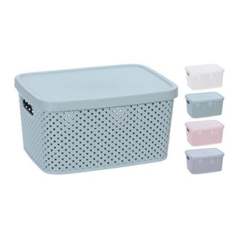 CESTA CON TAPA 3,5L. SURTIDO 4 COLORES