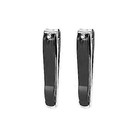 Kit de manucure de voyage, coupe-ongles ultra-tranchants en acier inoxydable, design ergonomique pour un confort optimal, bords incurvés pour une coupe précise, 2 pièces