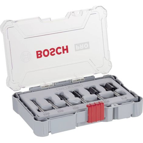 Bosch – Coffret de fraises à rainurer 6 pièces – Queue ronde 1/4" – Pour bois dur et tendre – Arêtes en carbure pour longue durée de vie