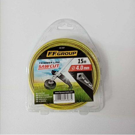Saw cut filo decespugliatore quadro seghettato in nylon da 4,0mm rotolo da 32mt (1/5)