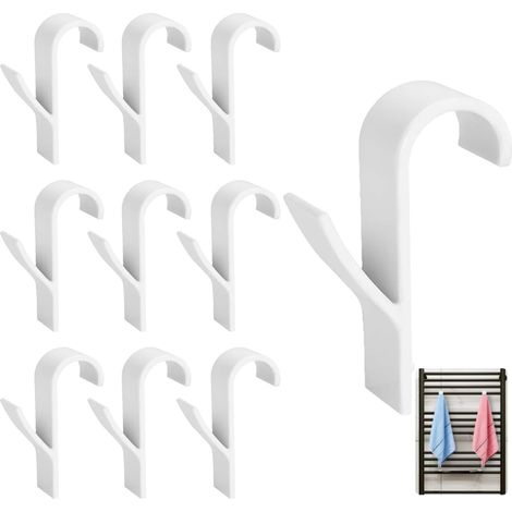 Crochet Radiateur Rond,10 Pièces Crochet Serviettes Salle de Bain,Radiateur Seche Amovibles pour Tous les Radiateurs Standard(Blanc) (1/5)