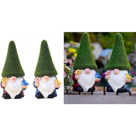 Statuette de gnome de jardin en résine, figurine de poupée sans visage, miniature de décoration pour la maison (1/4)