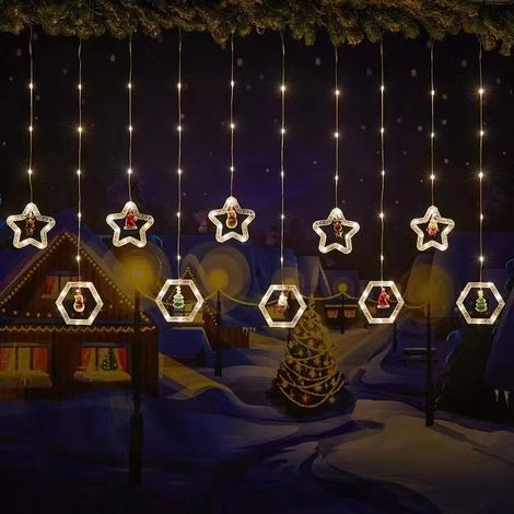 Funkelnde Lichterkette mit 10 LED-Birnen, erweiterbar für die Innen- und Außendekoration (weiß)