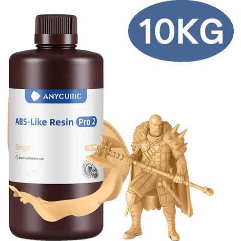 Resina 3D, elevata precisione, sensibilità UV, compatibile con stampanti LCD e DLP, 10 kg, beige. (1/2)