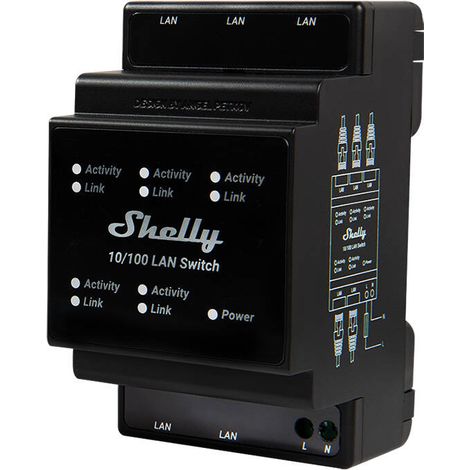 Shelly LAN Switch 5 Ports Schwarz 10/100 Mbit (1/5)