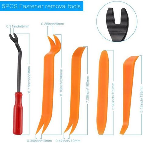 Clips De Garniture - 190 Pièces 6 Tailles 6-10 mm - Outils De Démontage 5 Pièces En Nylon - Pour Réparation Automobile Intérieure (1/5)