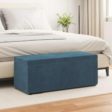 vidaXL Stool Blue 101 x 41 x 40 cm Velvet and Engineered Wood