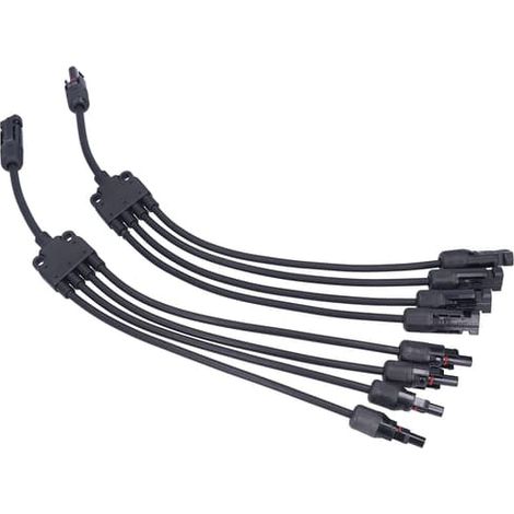 Connecteur de panneau solaire à 4 branches de type Y, connecteur parallèle, câble d'extension pour panneau solaire, adaptateur pour câble photovoltaïque (1/5)