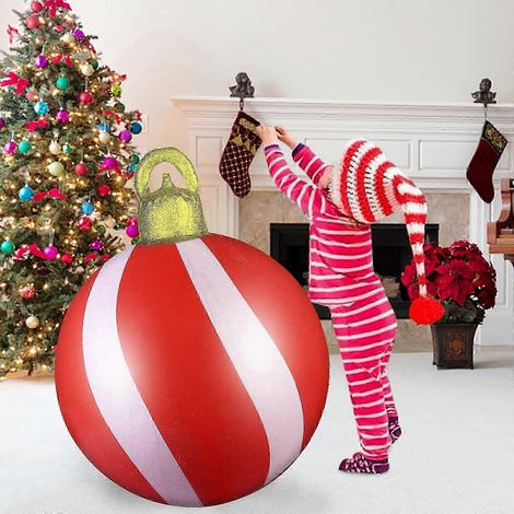 Boule de Noël gonflable décorative de 60 cm en PVC, idéale pour les fêtes d'Halloween et les enfants. Décoration de Noël gonflable pour l'extérieur. Modèle 2020. (1/3)