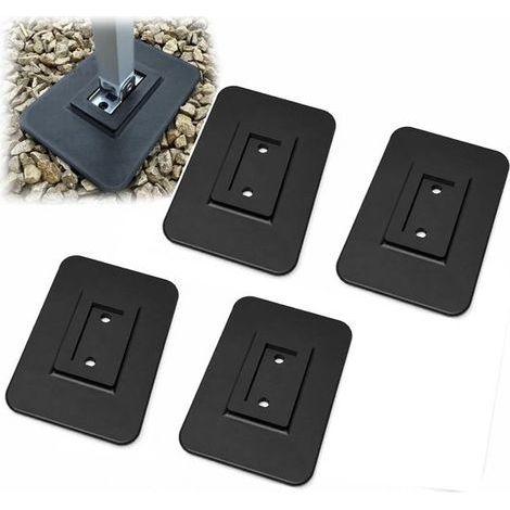 Plaque de support pour auvent (4 pièces) - 10 x 14 cm - Pied stabilisateur pour caravane - Plaques de base (1/5)
