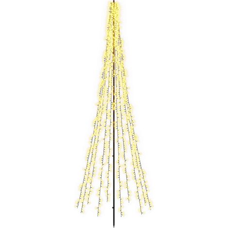 LED Christmas Tree 285 cm 1550 LEDs Warm White Steel Black vidaXL (1/5)