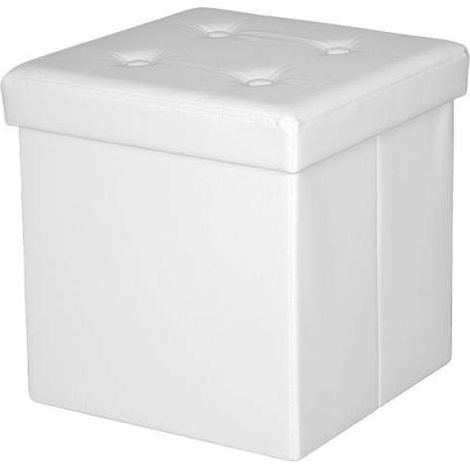 Domo Mea Pouf Pieghevole Salvaspazio - Bianco - 38x38x38cm