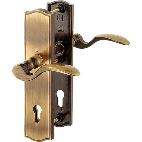 HOPPE® Schutz-Drückergarnitur mit Langschild Meran M112SH/371A/370, 10/92 mm, Messing, 4487165 (1/5)