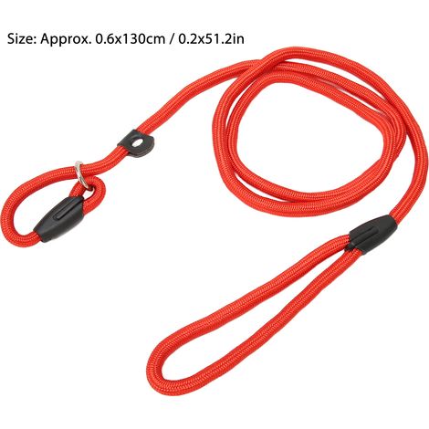 Schlaufen-Hundeleine aus ultraweichem und strapazierfähigem geflochtenem Nylon, ideal für Welpen und Outdoor-Aktivitäten (rot). (1/5)